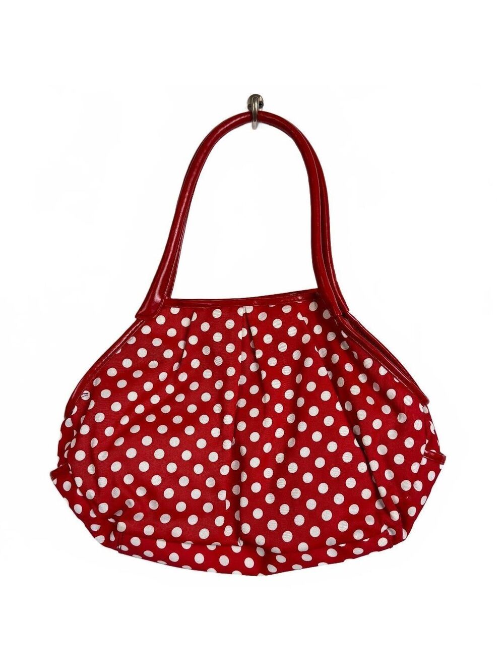 Chateau red and white polka dot Shoulder bag Silver hardware